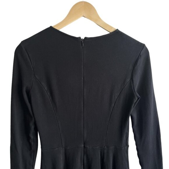 Theory Tillora Long-Sleeve Flare-Skirt Dress Size 6 Black - Picture 4 of 8